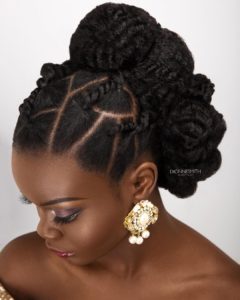 gorgeous wedding hairstyle on natural hair