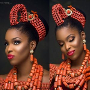 stunning wedding hairstyle for traditional wedding, natural hair bun in coral crown