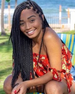 black girls wearing simple black box braid styles