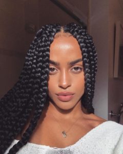 Black girl wearing gorgeous bix box braids hairstyle
