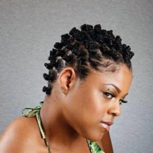 black woman with cute bantu knots on short hair