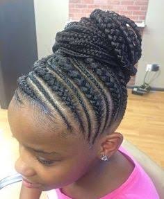 curvy cornrows twisted into an updo