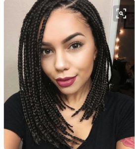 woman in chic bob box braids