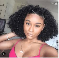 woman wearing 4 bantu knots in half up half down style