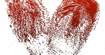 One Night Stand Bloody fingerprints form a heart shape