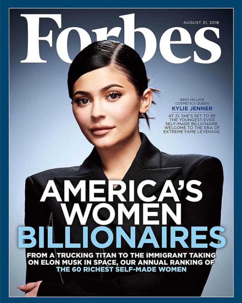 Kylie Jenner on the cover of Forbes magazine